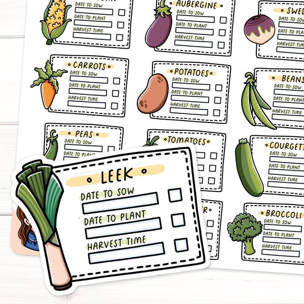 Grow Your Own Stickers -  Vegetable Garden Sticker Sheet for Allotment Planners and Journals