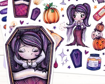 Vampire Planner Sticker Kit - Halloween Sticker Sheets for Planners and Journals