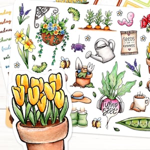 Gardening Stickers - Spring Sticker Sheets for Planners and Journals