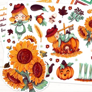 Autumn Things Planner Stickers -  Weekly Kit with Decorative and Functional Fall Sheets