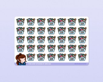Stickers foodshop: leuke stickervellen voor maaltijdplanning voor planners en tijdschriften