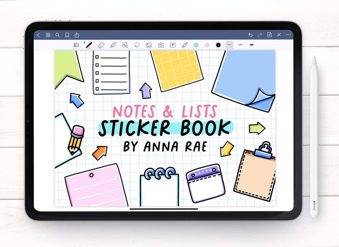 Notes & Lists Digital Planner Sticker Book - Goodnotes and PNG Files - Etsy