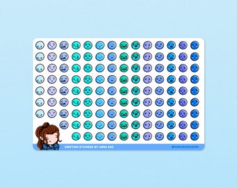 Emoji Stickers - Sadness - Mood Tracking Sticker Sheet for Planners and Journals