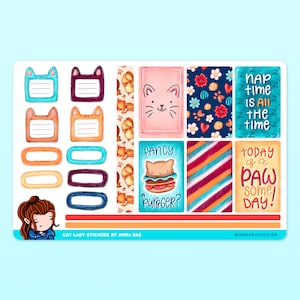 Cat Box Stickers - Cat Lover Sticker Sheets for Planners and Journals