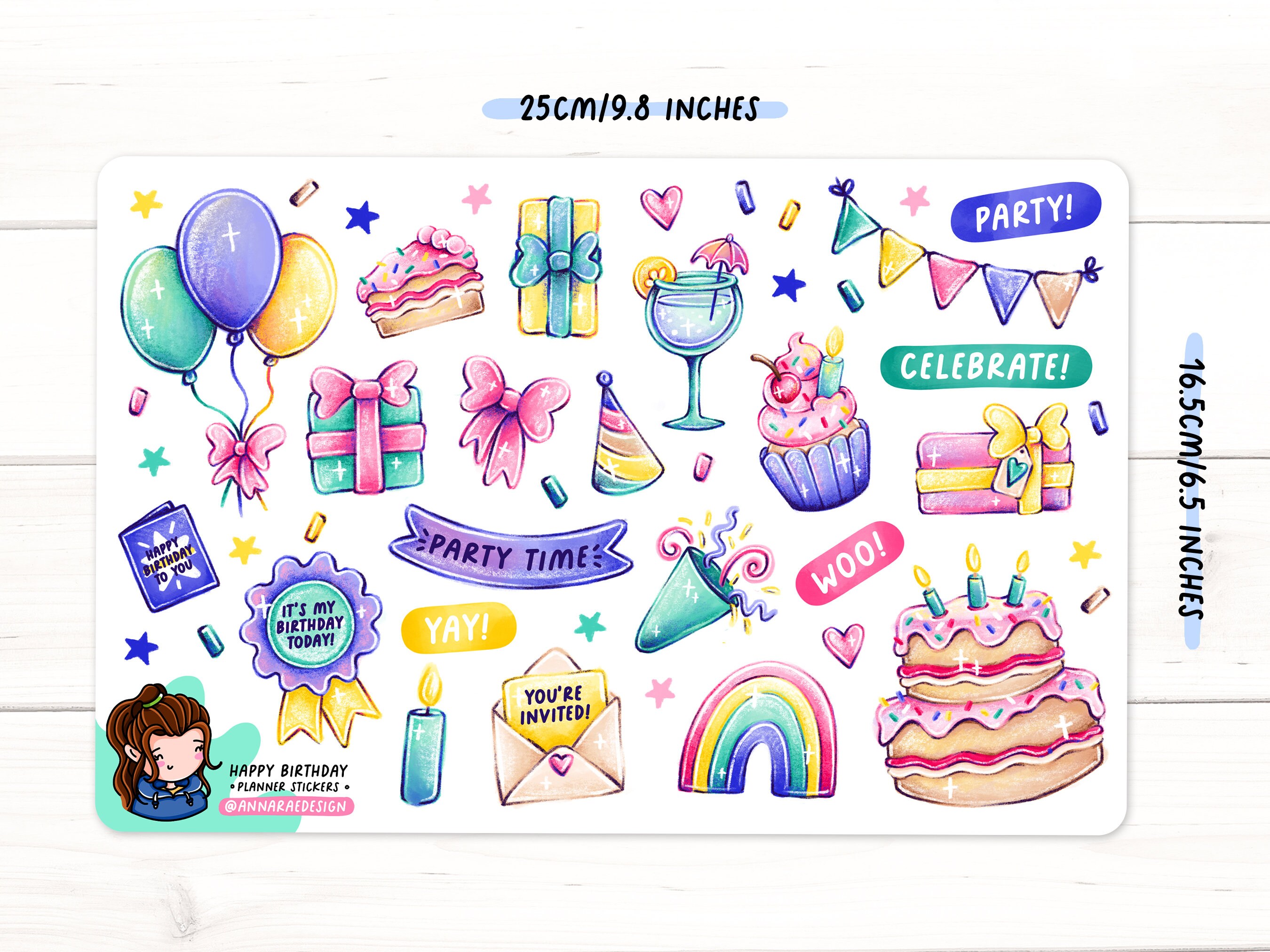 Birthday Planner Stickers - Free Birthday Cake Stickers