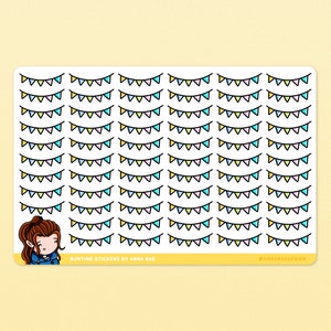 Adesivos para planejador de bunting - folha de adesivos para lembretes de festa para aniversários, calendários, planejamento e diários
