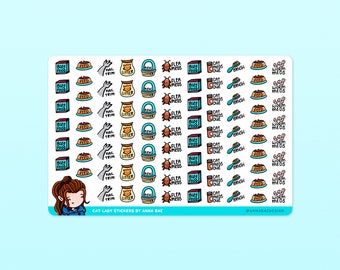 Cat Care Planner Sticker - Feed Cat, Cat Litter Reminder, Pet Medication Tracker