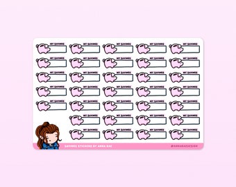 Savings Stickers - Budget Tracke Sticker Sheet for Planners and Journals