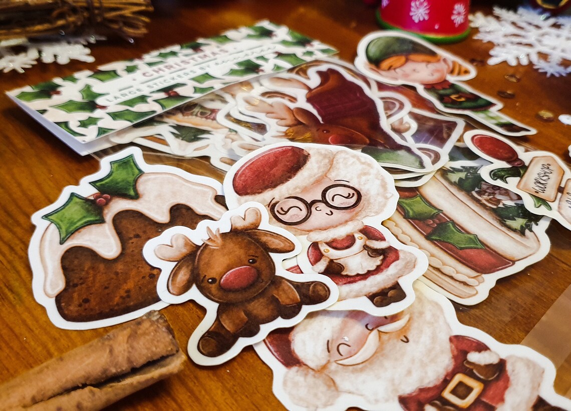 Large Christmas Stickers Etsy