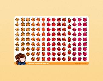 Emoji Stickers - Anger - Mood Tracking Sticker Sheet for Planners and Journals