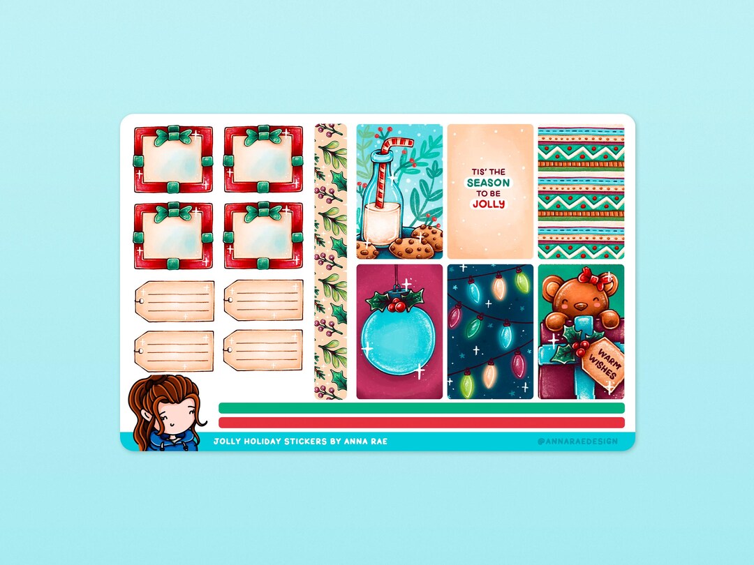 Jolly Holiday Boxes Planner Stickers - Cute Christmas Sticker Sheets ...
