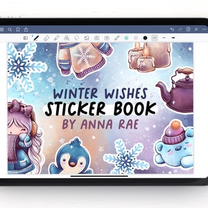 Winter Wishes Digital Planner Pegatinas - Goodnotes y archivos PNG - Pegatinas de planificador imprimibles