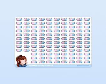 Medication Tracker Stickers - Pill Reminder Sticker Sheet for Planners and Journals