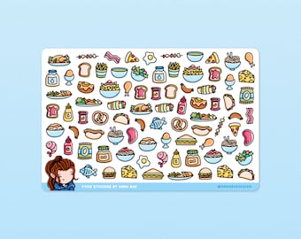 Lebensmittel Aufkleber - Süßes Essen Planen Sticker Blatt für Planer und Journals