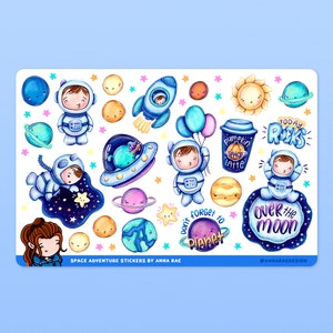 Kit adesivi Space Planner - Fogli adesivi astronauta per pianificatori e diari