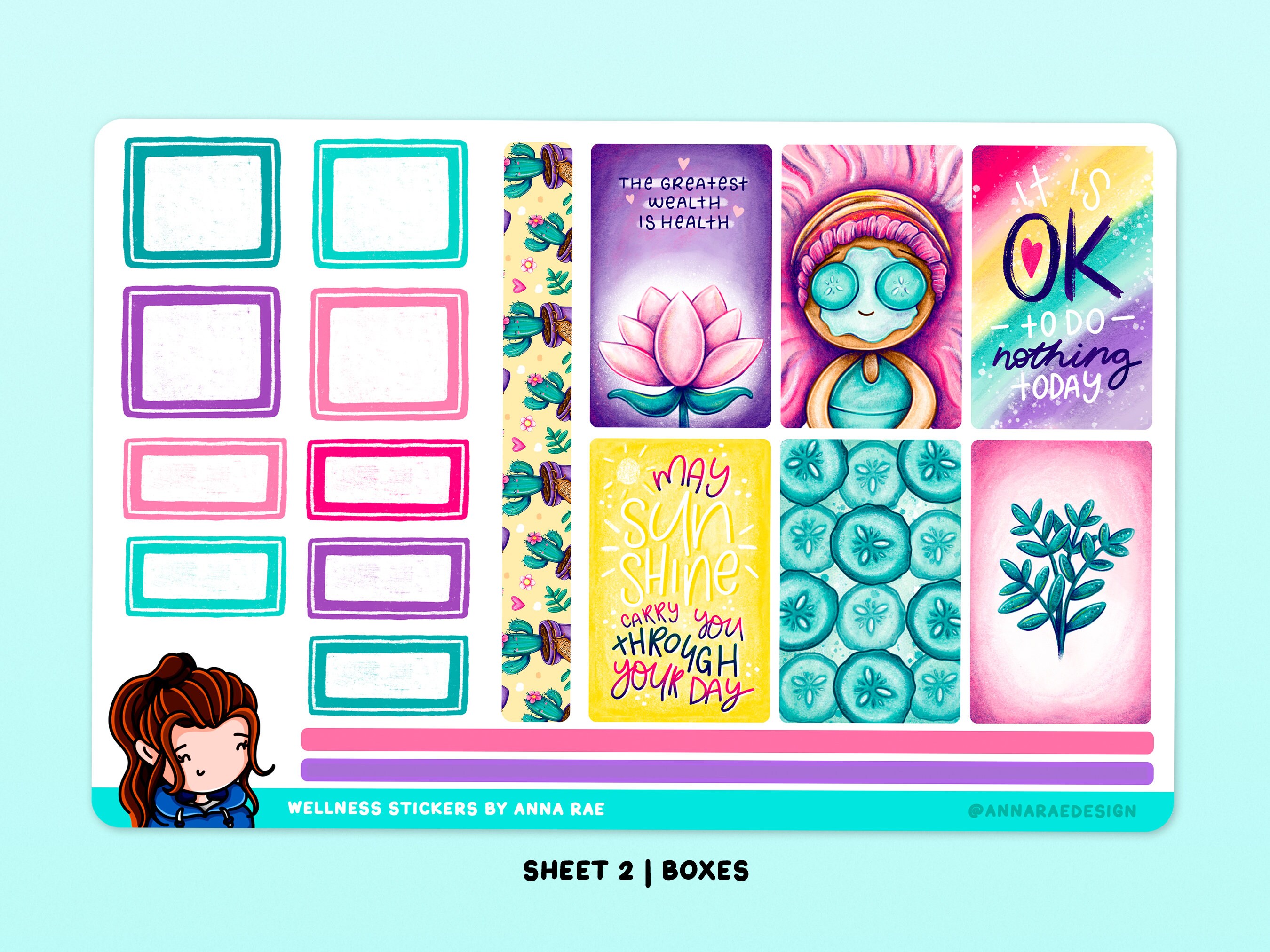 Wellness Stickers - Self-care and Mental Health Sticker Sheets for ...
