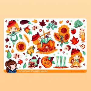 Kit d'autocollants pour agenda Autumn Things - Feuilles d'autocollants d'automne pour cahiers et journaux