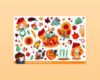 Autumn Things Functional Planner Sticker Kit -  Fall Sticker Sheets for Notebooks and Journals