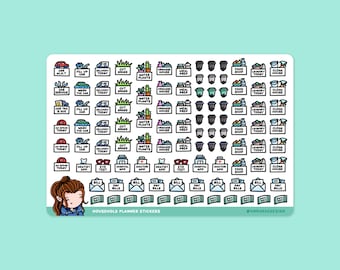 Tiny Planner Stickers - Housework Sticker Sheet for Planners and Journals