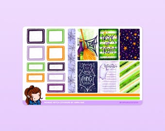 Wendee Witch Box Planner Sticker - Halloween Sticker Sheets for Planners and Journals