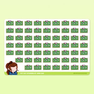 Little Pay Day Stickers - Geld Sticker Blatt für Planer und Journals