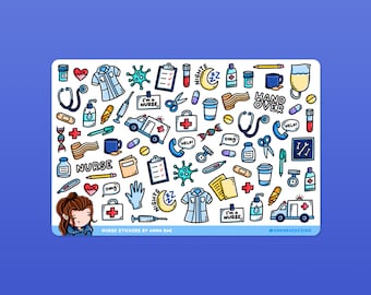 Nurse Sticker - Planner Stickers for Healthcare Workers, Student Nurses, Nurse to Be, Trainee Nurse, Notebook Stickers