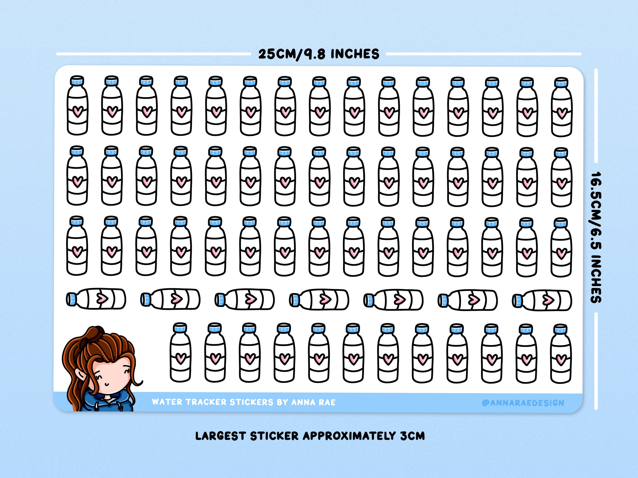 Water Tracker Stickers - Hydration Habit Tracker Sticker Sheet for ...