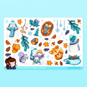 Winter Wonders Planner Sticker Kit - Cute Winter Sticker Sheets for Notebooks and Journals