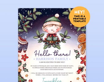 Elf Arrival and Goodbye Letter Pack - Printable Christmas Elf Welcome Letter Template, Custom Girl/Boy Elf Return Letter, Instant Download