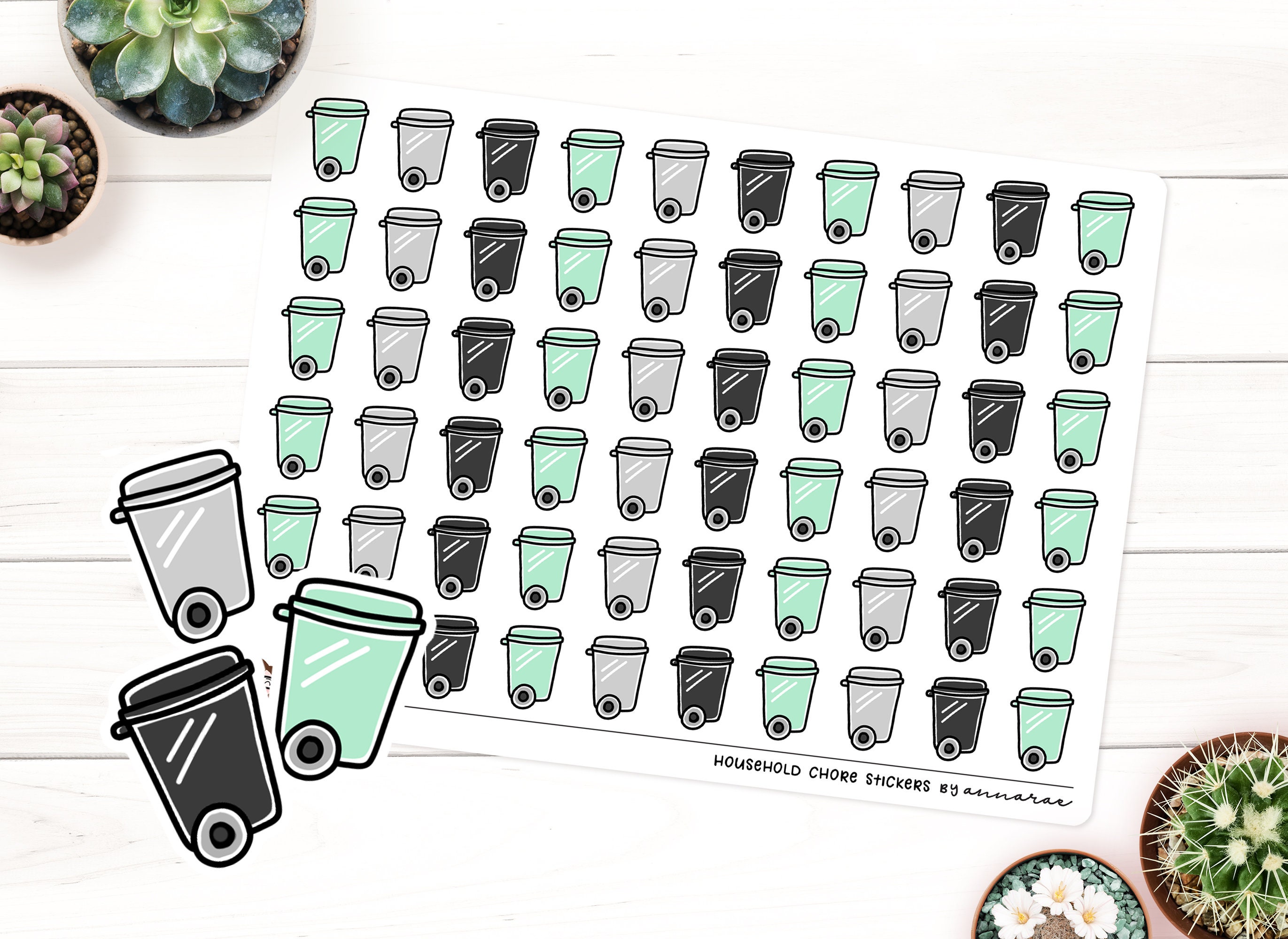 Household Chores Cleaning Planner Stickers Functional Etsy