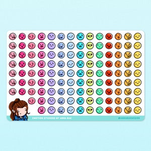 Emoji Stickers - Mood Tracking Sticker Sheet for Planners and Journals