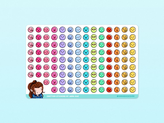 Emoji Stickers - Mood Tracking Sticker Sheet for Planners and Journals