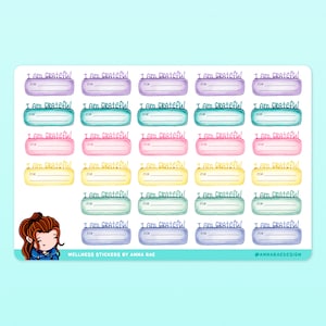 Wellness-dankbaarheidsstickers - stickervellen zelfzorg, mindfulness en geestelijke gezondheid voor planners en tijdschriften