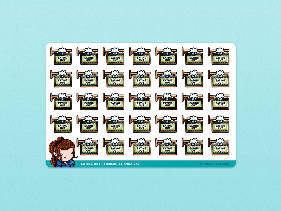 Eating Out Stickers - Cute Meal Planning Sticker Sheets for Planners ...