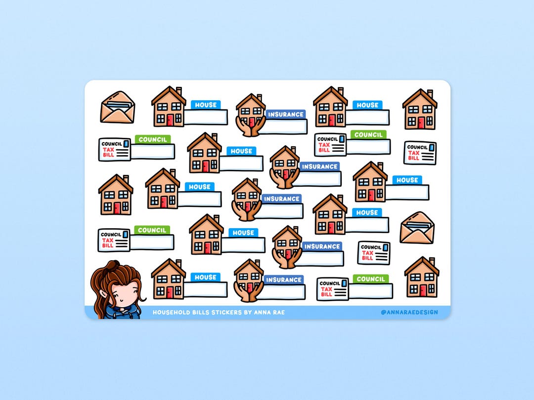 House Planner Stickers - Budget Tracker Sticker Sheets for Accounting ...
