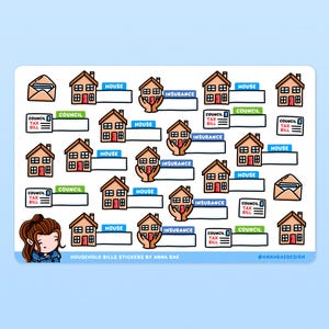 Stickers huisplanner - stickervellen budgettracker voor boekhoudboeken en notitieboeken