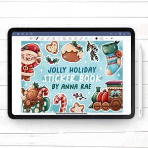 Jolly Holiday Christmas Digital Planner Stickers - Goodnotes and PNG Files - Printable Planner Stickers