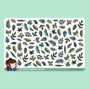 Tiny Leaves Planner Stickers - Foliage Sticker Sheet for Planning and Journals