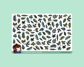 Tiny Leaves Planner Stickers - Foliage Sticker Sheet for Planning and Journals