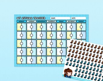 My Asthma Tracker - Ongedateerde maandgrafiek voor het volgen van het gebruik van de inhalator