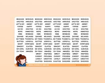 Worten Sticker - Emotion Sticker Blatt für Planer und Journals