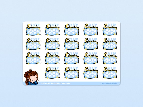 Sleep Tracker Stickers - Wellness Sticker Sheet for Planners and Journals