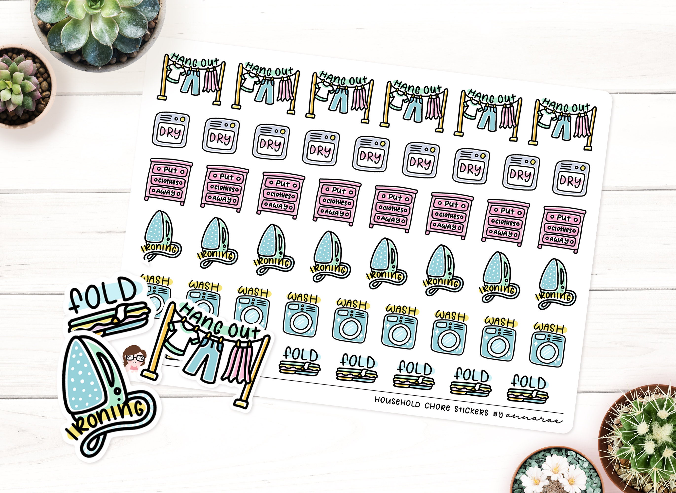 Household Chores Cleaning Planner Stickers Functional Etsy