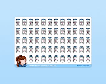 Energy Stickers - Tracker Sticker Sheet for Planners and Journals