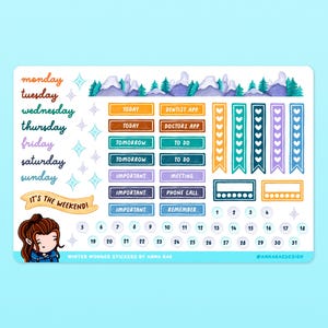 Winter Wonders Functional Planner Stickers - Cute Winter Sticker Sheets for Notebooks and Journals