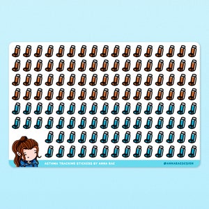 Inhalatorstickers - stickervel astma-tracking voor planners en tijdschriften