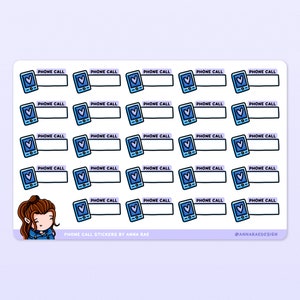 Telefoongesprekstickers - Herinneringsstickerblad voor planners en tijdschriften