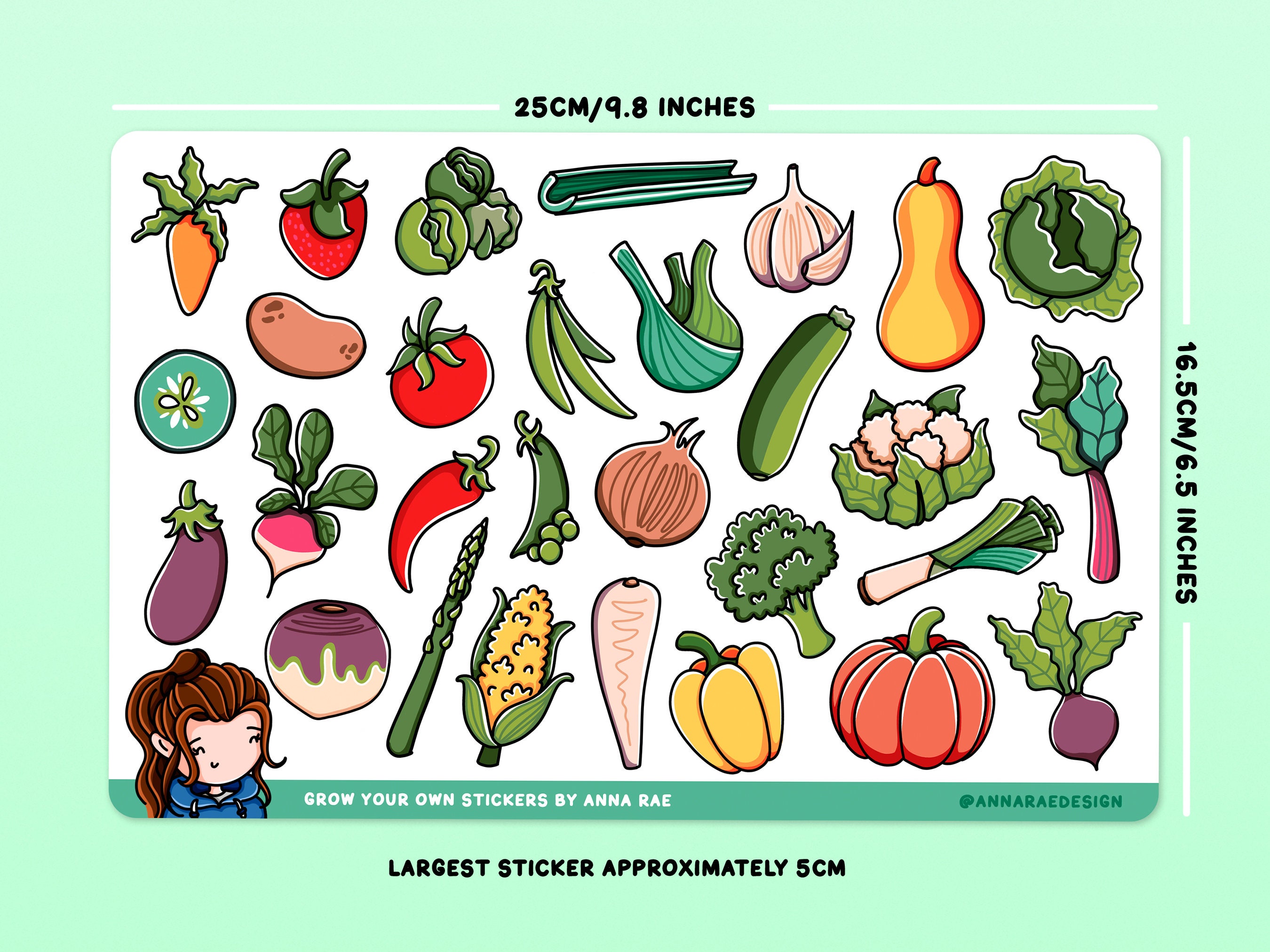 Vegetable Garden Stickers - Grow Your Own Sticker Sheet for