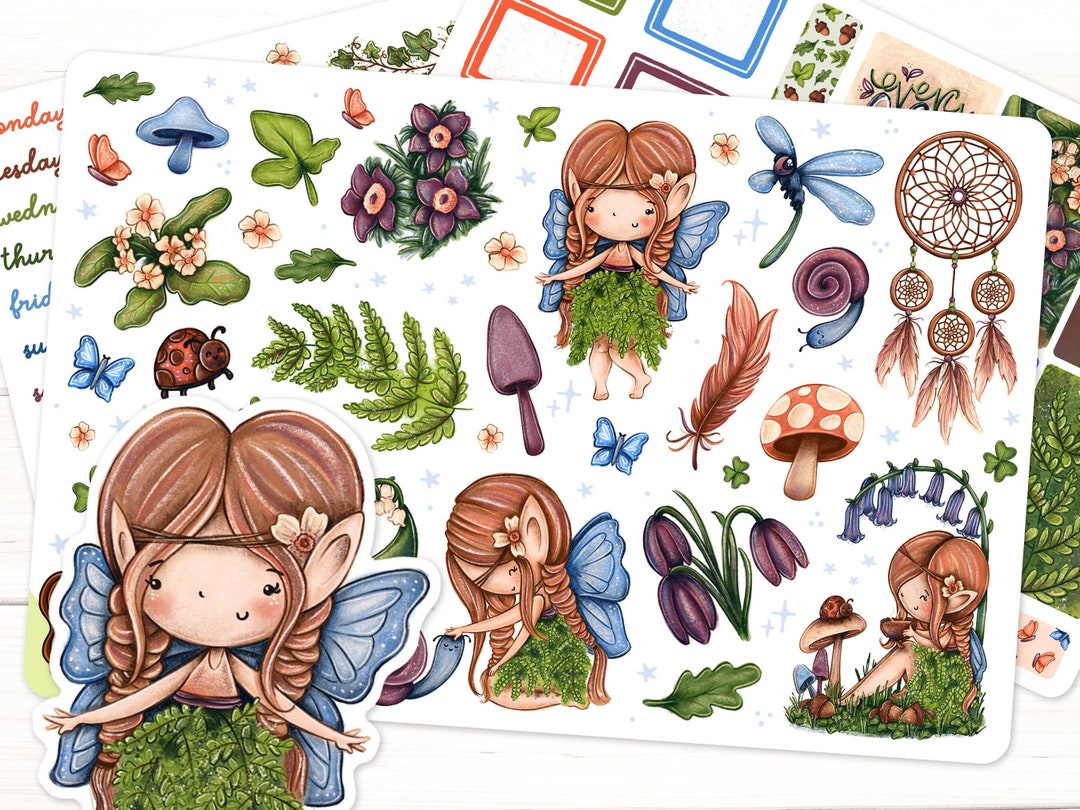Enchanted Forest Stickers Woodland Fairy Sticker Sheets for Planners ...