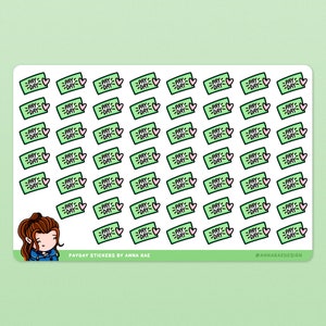 Zahltag Sticker - Löhne Sticker Bogen für Planer und Journals